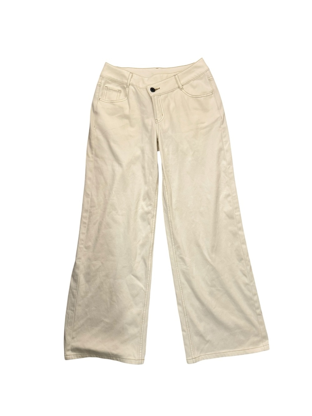 HALARA Flex Beige Denim Asymmetric Wide Leg